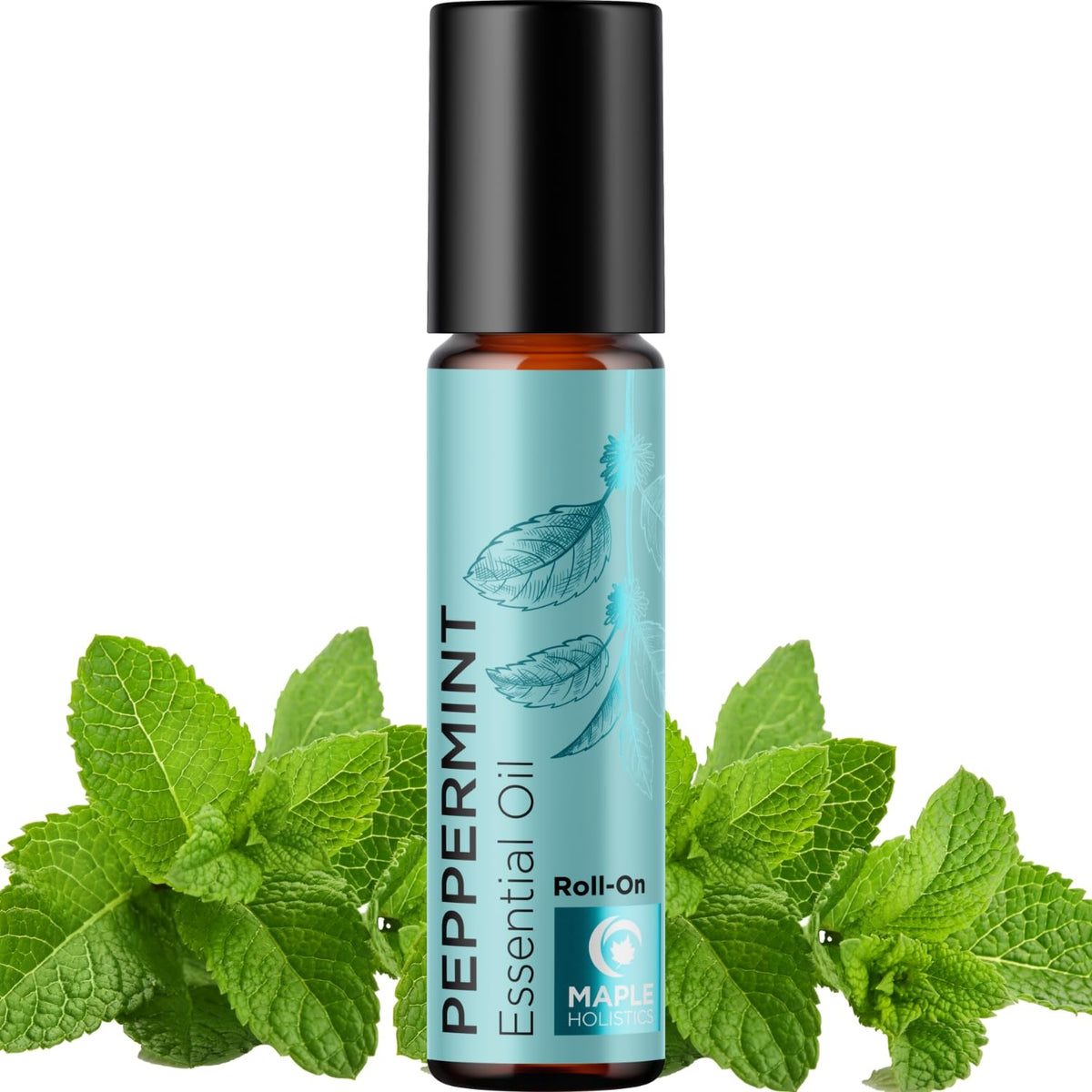 Peppermint Oil Roll on - Pure Peppermint Rollerball Essential Oil Aromatherapy Stick for Headaches - Natural Travel Essential and Pregnancy Must Have for Headaches Energy & Focus Support (1 Pack)